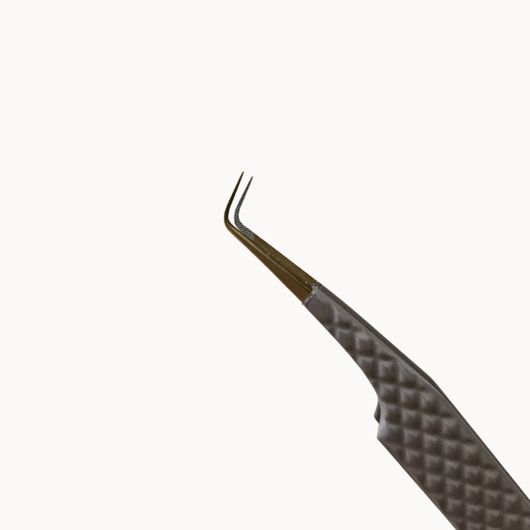 45 degree Multi Use Gold Fiber Tip Tweezer