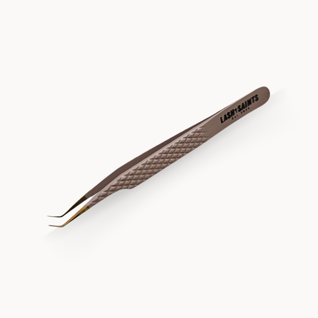 45 degree Multi Use Gold Fiber Tip Tweezer